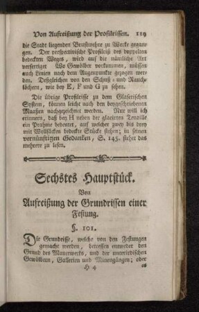 Sechstes Hauptstück. Von Aufreißung der Grundrissen einer Festung.