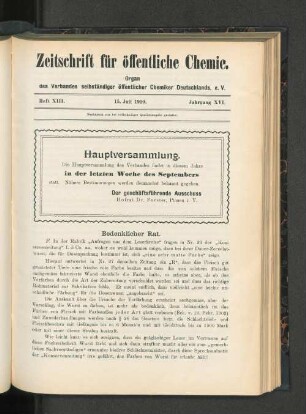 Heft XIII. 15. Juli 1910. Jahrgang XVI.