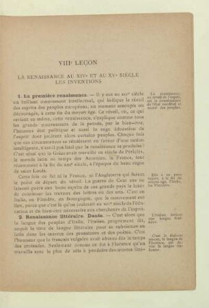 VIIIe Leçon La renaissance au XIVe et au XVe siécle les inventions