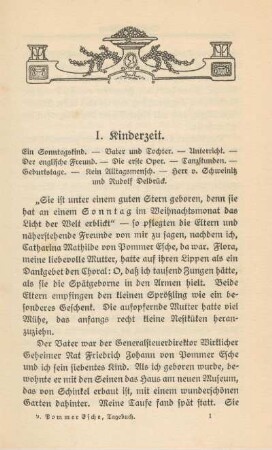 I. Kinderzeit