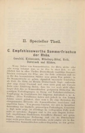 C. Empfehlenswerthe Sommerfrischen der Rhön.