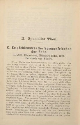 C. Empfehlenswerthe Sommerfrischen der Rhön.