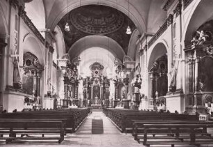 Bamberg, Martinskirche : Bamberg. Jesuitenkirche St. Martin. Inneres nach Osten mit Flachkuppel
