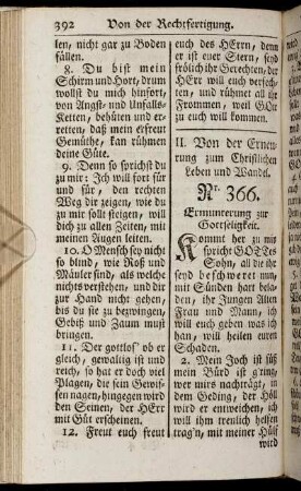 Nr. 366. Ermunterung zur Gottseligkeit. - Nr. 388. Von der Hoffnung, aus Psalm 31.