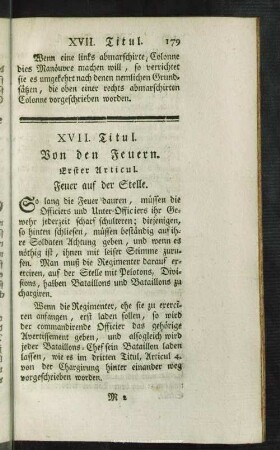 XVII. Titul. Von den Feuern