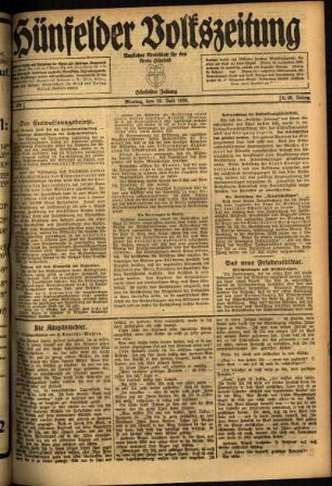 Ausgabe vom Montag, den 12. Juli 1920.
