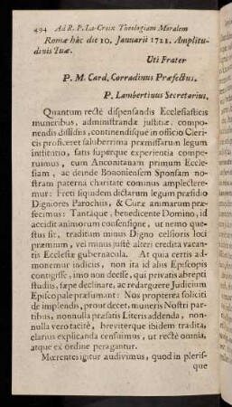 494-505, Quantum recte dispensandis ...