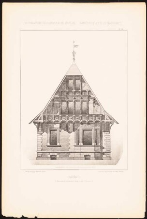 Forsthaus: Ansicht (aus: Baukunst der Renaissance, Entwürfe von Studirenden unter Leitung von J. C. Raschdorff, II. Jahrgang, Berlin 1881)