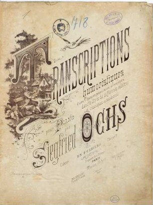 Transcriptions humoristiques d'une Chanson populaire allemande : dans le Style de differents maitres classiques et modernes : pour piano, [1]. "S' kommt ein Vogel geflogen : ein deutsches Volkslied