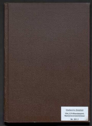 Namensverzeichnis zum Sterberegister Brackwede A - B, 1874 - 1890