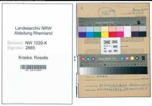 Entnazifizierung Rosalie Kraska , geb. 26.08.1889 ()