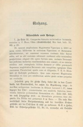Anhang. Aktenstücke und Belege