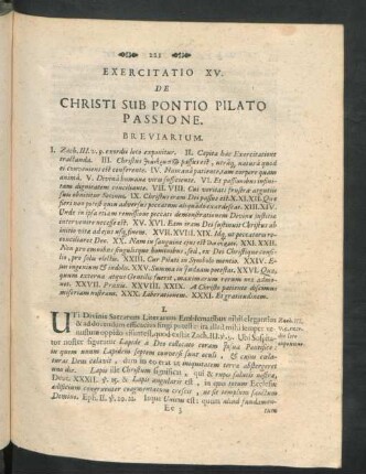 Exercitatio XV. De Christi Sub Pontio Pilato Passione