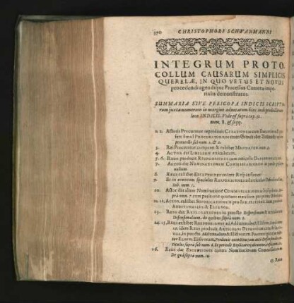 Integrum Protocollum Causarum Simplicis Querelae, In Quo Vetus Et ...