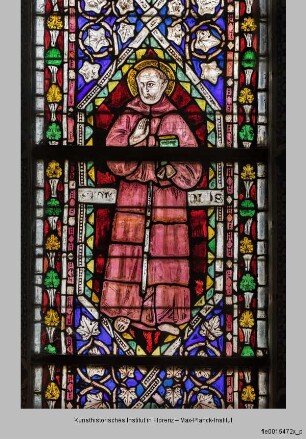 Fenster B-IX, B-VIII und B-VII der Nikolauskapelle : Fenster B-VII : Heiliger Antonius