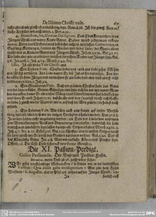Die XI. Paßion-Predigt. Gallus Passionalis. Der Buß- und Passion-Hahn