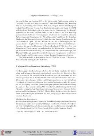 7. Epigraphische Datenbank Heidelberg (EDH)