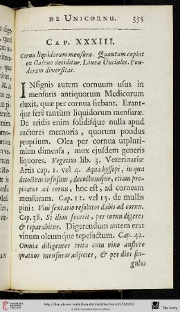 Cap. XXXIII. De Mensuris corneis