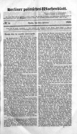 No 6, 8. Februar 1834