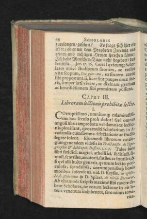 Caput III. Librorum lectionis prohibitae lectio.