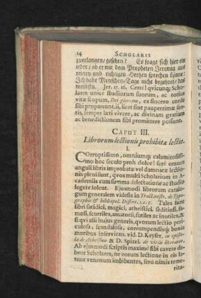 Caput III. Librorum lectionis prohibitae lectio.