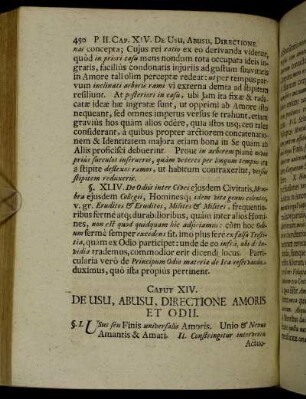 Caput XIV. De Usu, Abusu, Directione Amoris Et Odii.
