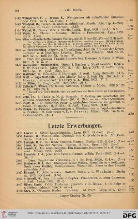 Letzte Erwerbungen (Nr. 3457-3504)
