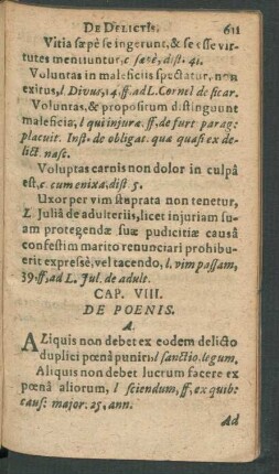 Cap. VIII. De Poenis.