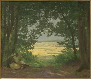 Blick aus dem Walde mit Bauernpaar