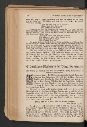 Erbauliches Sterben in der Bagandafamilie