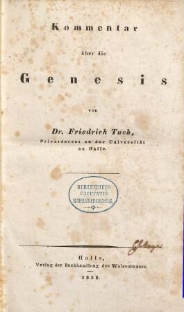 Kommentar über die Genesis