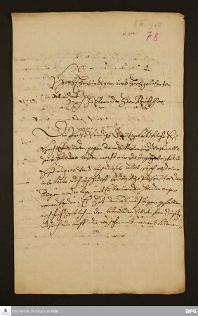 Brief von Christina Elisabeth Dimpel an August Hermann Francke.