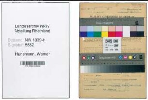 Entnazifizierung Werner Hunsmann , geb. 21.12.1912 (Chemiker)