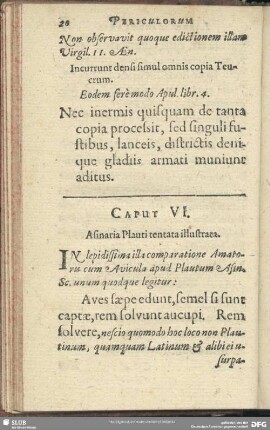 Caput VI. Asinaria Plauti tentata illustrata