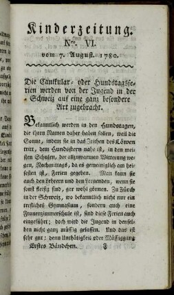 Nro. VI. vom 7. August. 1780.