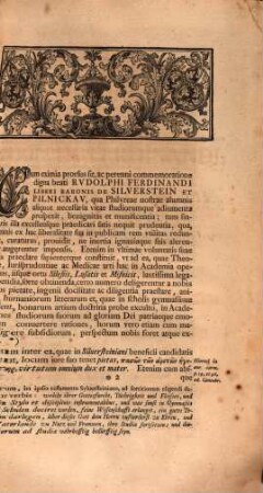Ad memoriam annivers. V. P. Rud. Ferdinandi L. B. de Silverstein ... invitant Trium Facultat. Super. Decani ... : [Insunt aliqua de beneficio Silversteiniano]