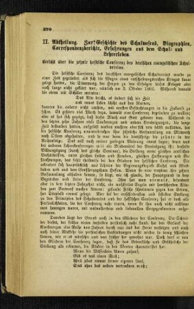 Bericht über die zehnte hessische Conferenz des deutschen evangelischen Schulvereins