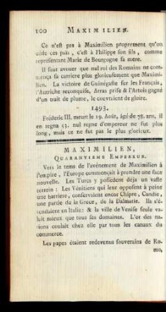 Maximilien, Quarantieme Empereur