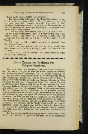 Vierte Tagung der Konferenz von Religionslehrerinnen