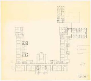 Evangelisches Diakonissenkrankenhaus Bethanien, Berlin-Kreuzberg Umbau. Hauptgebäude: Zielplanung 2. Obergeschoss 1:200 (Lichtpause von Inv.Nr. 36460)