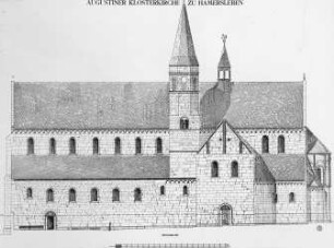 Hamersleben, ehem. Augustiner-Chorherren-Stift, Stiftskirche, St. Pankratius, Aufriss von Süden