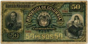 Geldschein, 50 Pesos, 2.1.1893