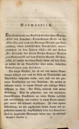 Adelbert von Chamisso's Werke, 1. Reise um die Welt ; Theil 1, Tagebuch