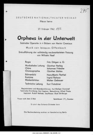 Orpheus in der Unterwelt
