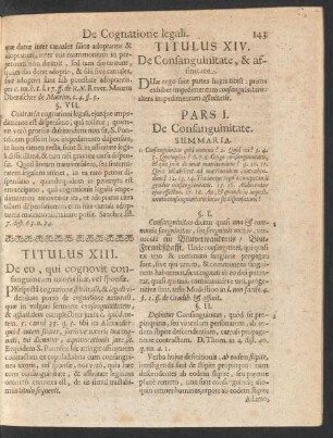 Titulus XIV. De Consanguinitate, & affinitate