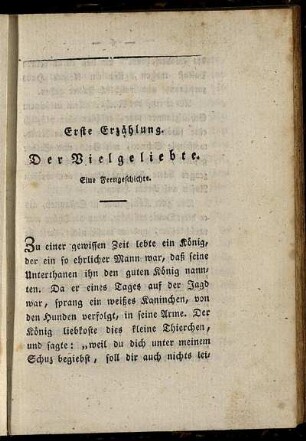 Erste Erzählung. Der Vielgeliebte