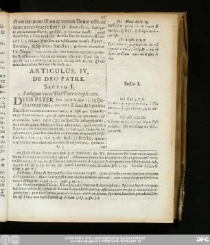 Articulus IV. De Deo Patre.