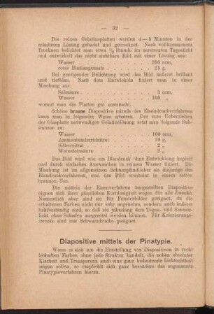 Diapositive mittels der Pinatypie.
