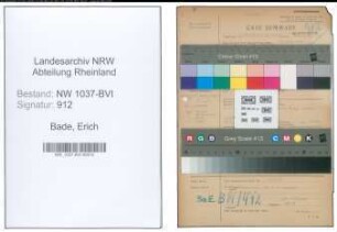 Entnazifizierung Erich Bade , geb. 18.09.1899 (Gemuesehaendler)