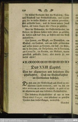 Das XXIII. Capitel. Von der allgemeinen und besondern Geschicklichkeit. Daß die Geschicklichkeit im Verblenden bestehet